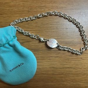 Authentic Tiffany and Co Oval Tag Necklace